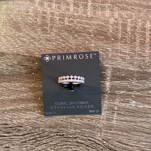 Primrose I sterling silver crown style ring with gems